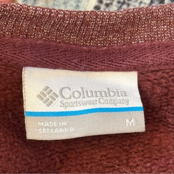 Columbia Men's Pullover Crewneck Maroon Long Sleeve Sweatshirt Size Medium - Picture 4 of 8